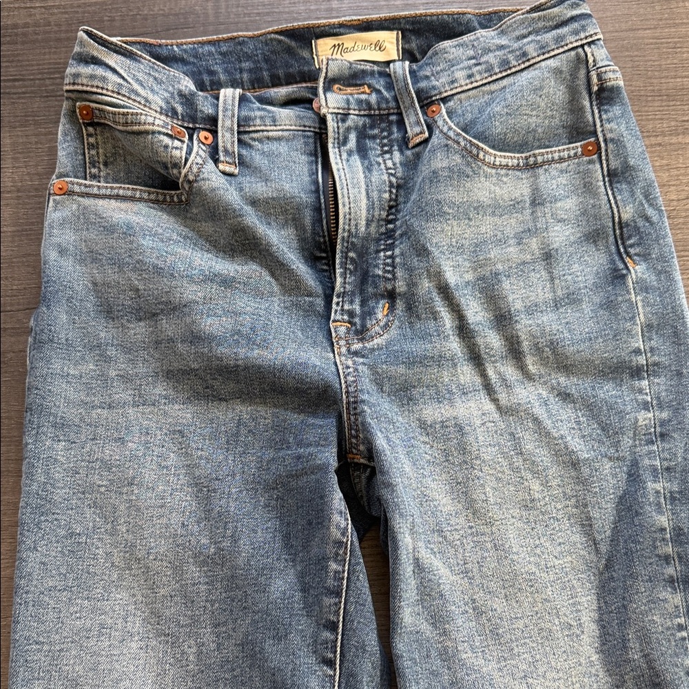 Madewell Women's Light Blue High-Rise Straight Jeans